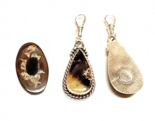 Judy Larson's Conversation Starters - What was used to make each Conversation Starter, Inspiration, , bezel set fossil