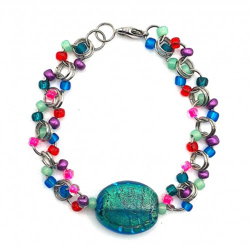 Kristal Wick's Color Inspiration - Dog Dayz of Summer - , Wire Jewelry Design, Design, jump ring and bead chain bracelet