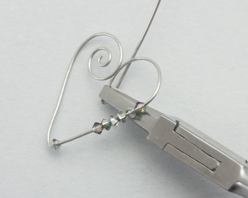Kylie Jones's Murano glass wire heart earrings.    - , Contemporary Wire Jewelry, Butane Torch, Soldering, Solder, Murano glass wire earrings