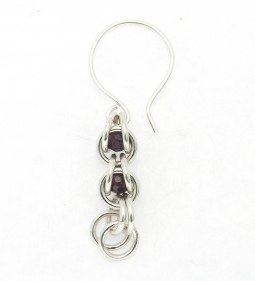Kylie Jones's Garnet Chain Maille Earrings - , Chain Maille Jewelry, Making Chain, Chain Making , garnet chain maille earrings