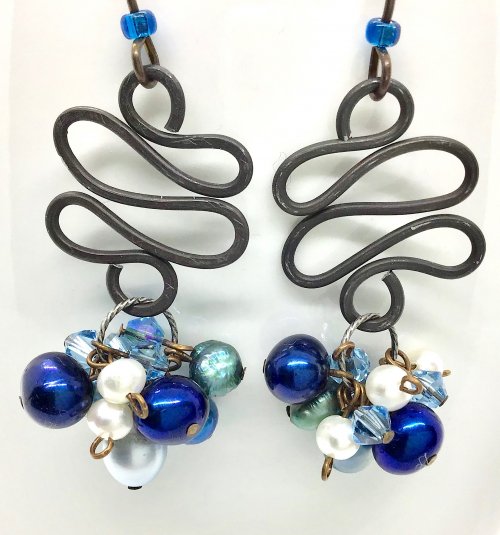 Kristal Wick's Snowflake Inspired Earrings - , Contemporary Wire Jewelry, Forging, Forging Jewelry, Jewelry Forging, Loops, Wire Loop, Wrapped Wire Loop, snowflake inspired earrings