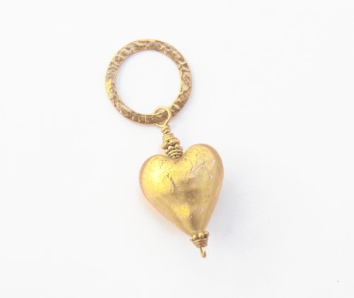 Kylie Jones's Gold Heart Necklace - , Contemporary Wire Jewelry, Loops, Wire Loop, Wrapped Wire Loop, gold heart necklace