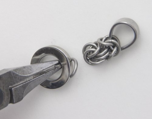 Kylie Jones's Stainless Steel Chain Maille Circle Pendant  - , Chain Maille Jewelry, Making Chain, Chain Making , stainless steel chain maille pendant