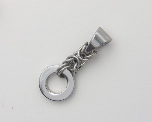 Kylie Jones's Stainless Steel Chain Maille Circle Pendant  - , Chain Maille Jewelry, Making Chain, Chain Making , stainless steel chain maille pendant