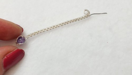 Natalie Patten's Adjustable Wire Wrapped Ring with Gemstone Bead - , Wire Weaving, Weaving, Wire Weaving, Weaving Wire, woven wire wrap ring