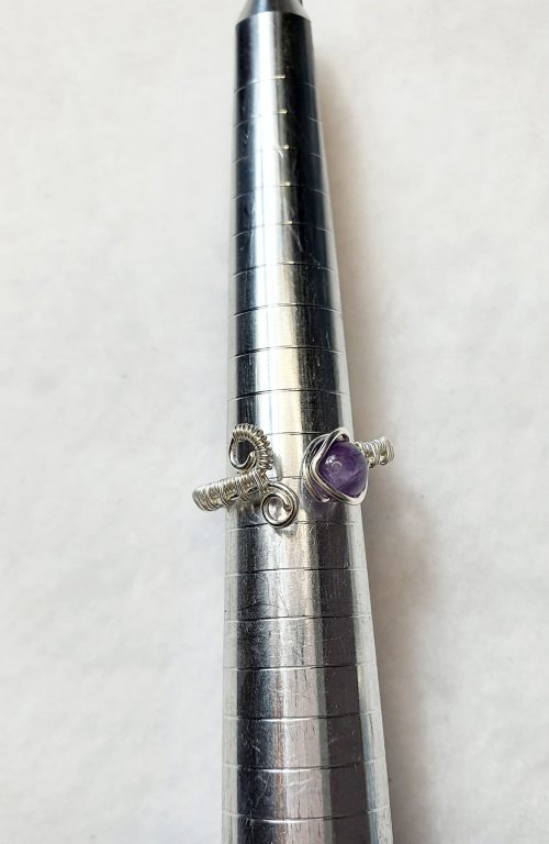 Natalie Patten's Adjustable Wire Wrapped Ring with Gemstone Bead - , Wire Weaving, Weaving, Wire Weaving, Weaving Wire, woven wire wrap ring