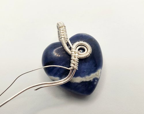 Natalie Patten's Top Drilled Stone Pendant - , Wire Weaving, Wire Wrapping, Wrapping, Wire Wrapping Jewelry, Weaving, Wire Weaving, Weaving Wire, top drilled stone woven bail
