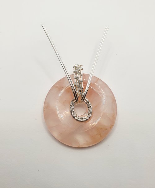 Natalie Patten's Wire Wrapped Donut Pendant - , Classic Wire Jewelry, Wire Wrapping, Wrapping, Wire Wrapping Jewelry, Weaving, Wire Weaving, Weaving Wire, wire wrapped donut pendant