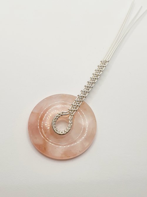 Natalie Patten's Wire Wrapped Donut Pendant - , Classic Wire Jewelry, Wire Wrapping, Wrapping, Wire Wrapping Jewelry, Weaving, Wire Weaving, Weaving Wire, wire wrapped donut pendant
