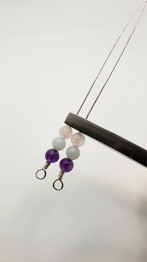 Natalie Patten's Coiled Wrap Bead Earrings - , Contemporary Wire Jewelry, Spirals, Wire Spiral, Spiral Wire Wrap, , coiled wrap bead earrings