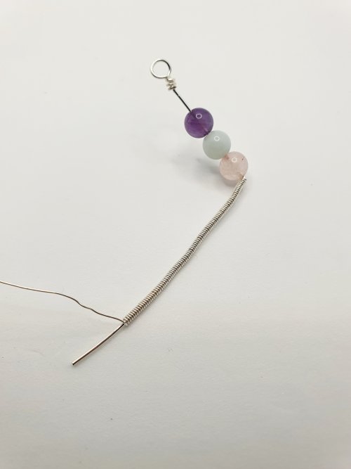 Natalie Patten's Coiled Wrap Bead Earrings - , Contemporary Wire Jewelry, Spirals, Wire Spiral, Spiral Wire Wrap, , coiled wrap bead earrings