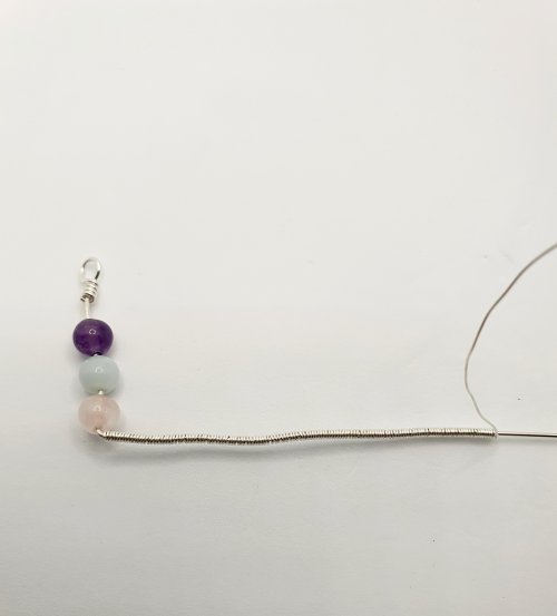 Natalie Patten's Coiled Wrap Bead Earrings - , Contemporary Wire Jewelry, Spirals, Wire Spiral, Spiral Wire Wrap, , coiled wrap bead earrings