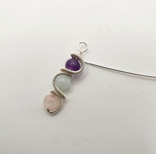 Natalie Patten's Coiled Wrap Bead Earrings - , Contemporary Wire Jewelry, Spirals, Wire Spiral, Spiral Wire Wrap, , coiled wrap bead earrings