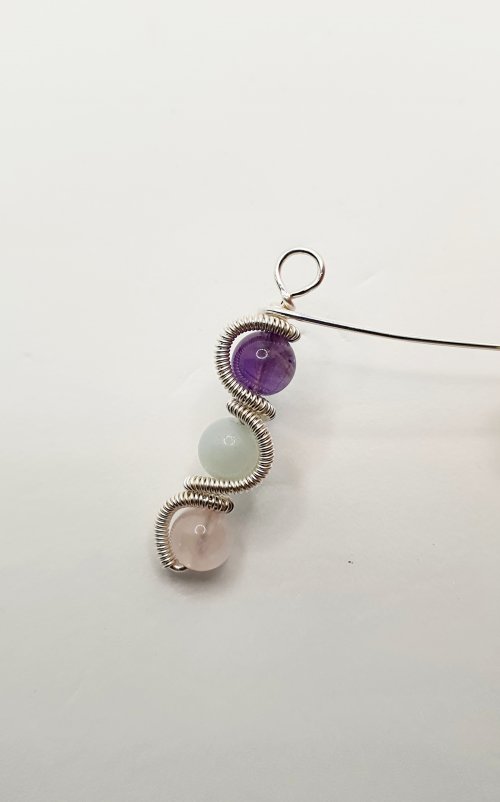 Natalie Patten's Coiled Wrap Bead Earrings - , Contemporary Wire Jewelry, Spirals, Wire Spiral, Spiral Wire Wrap, , coiled wrap bead earrings