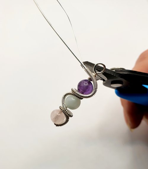 Natalie Patten's Coiled Wrap Bead Earrings - , Contemporary Wire Jewelry, Spirals, Wire Spiral, Spiral Wire Wrap, , coiled wrap bead earrings