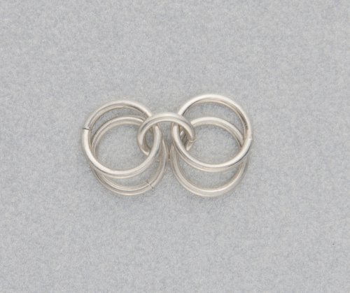 Kylie Jones's Sterling Silver Chain Maille Bridal Earrings - , Chain Maille Jewelry, Making Chain, Chain Making , Place 4 large jump rings on a small jump ring and close the ring.