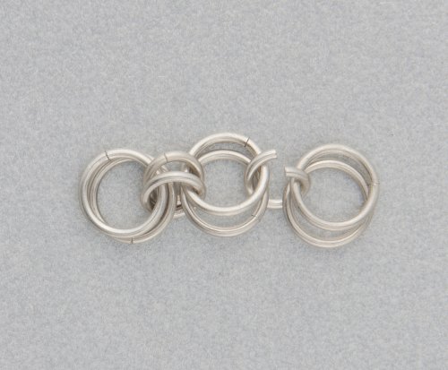 Kylie Jones's Sterling Silver Chain Maille Bridal Earrings - , Chain Maille Jewelry, Making Chain, Chain Making , Take a small jump ring and go through 2 of the 4 large jump rings.