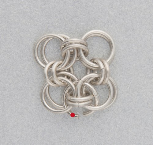 Kylie Jones's Sterling Silver Chain Maille Bridal Earrings - , Chain Maille Jewelry, Making Chain, Chain Making , Weave a large jump ring between the others.