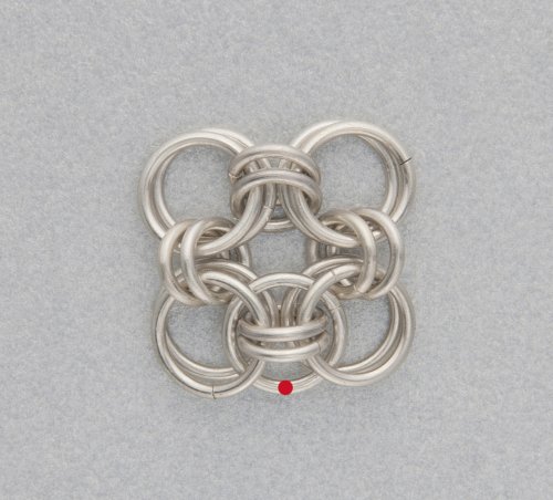 Kylie Jones's Sterling Silver Chain Maille Bridal Earrings - , Chain Maille Jewelry, Making Chain, Chain Making , Close the large jump ring around the two small jump rings.