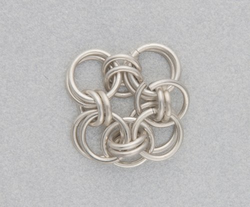 Kylie Jones's Sterling Silver Chain Maille Bridal Earrings - , Chain Maille Jewelry, Making Chain, Chain Making , Add a 2nd large ring around the next 2 small rings.