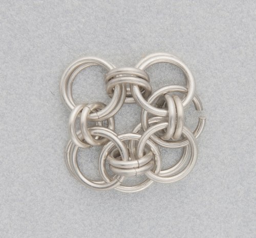 Kylie Jones's Sterling Silver Chain Maille Bridal Earrings - , Chain Maille Jewelry, Making Chain, Chain Making , Add a 2nd large ring around the next 2 small rings.