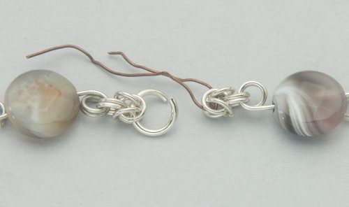 Kylie Jones's Botswana Agate Half Byzantine Chain Maille Necklace  - , Chain Maille Jewelry, Making Chain, Chain Making , stone and chain maille necklace