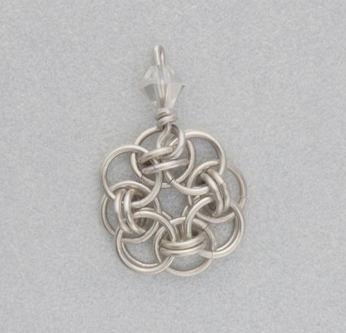 Kylie Jones's Sterling Silver Chain Maille Bridal Earrings - , Chain Maille Jewelry, Making Chain, Chain Making , Attach the crystal dangle.