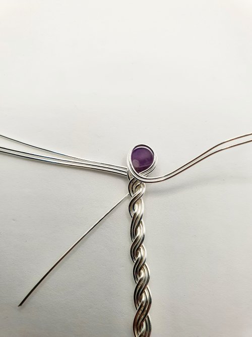 Natalie Patten's Braided Wire Cuff - , Contemporary Wire Jewelry, Spirals, Wire Spiral, Spiral Wire Wrap, Weaving, Wire Weaving, Weaving Wire, braided wire cuff