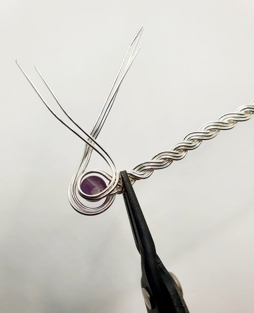 Natalie Patten's Braided Wire Cuff - , Contemporary Wire Jewelry, Spirals, Wire Spiral, Spiral Wire Wrap, Weaving, Wire Weaving, Weaving Wire, braided wire cuff