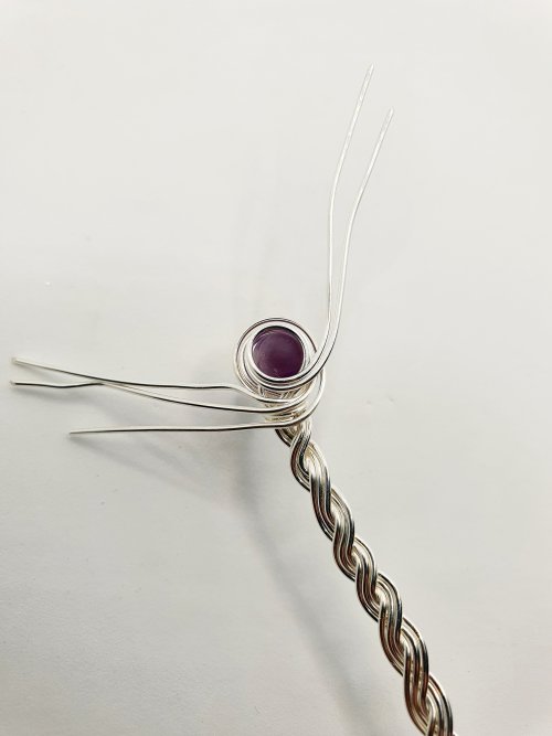 Natalie Patten's Braided Wire Cuff - , Contemporary Wire Jewelry, Spirals, Wire Spiral, Spiral Wire Wrap, Weaving, Wire Weaving, Weaving Wire, braided wire cuff
