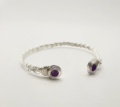 Natalie Patten's Braided Wire Cuff - , Contemporary Wire Jewelry, Spirals, Wire Spiral, Spiral Wire Wrap, Weaving, Wire Weaving, Weaving Wire, braided wire cuff