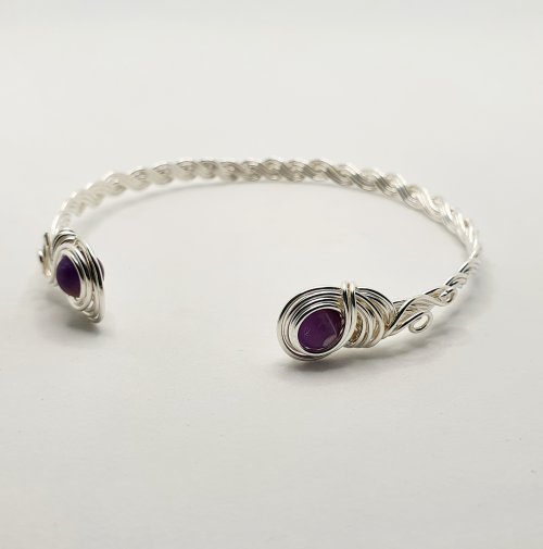 Natalie Patten's Braided Wire Cuff - , Contemporary Wire Jewelry, Spirals, Wire Spiral, Spiral Wire Wrap, Weaving, Wire Weaving, Weaving Wire, braided wire cuff