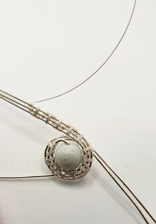 Natalie Patten's Woven Wire Pendant and Earrings Set - , Wire Weaving, Weaving, Wire Weaving, Weaving Wire, woven wire pendant and earring set