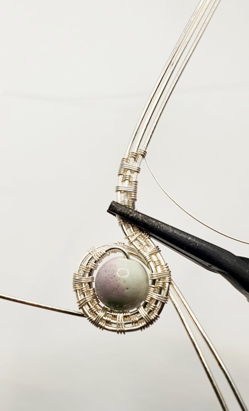 Natalie Patten's Woven Wire Pendant and Earrings Set - , Wire Weaving, Weaving, Wire Weaving, Weaving Wire, woven wire pendant and earring set