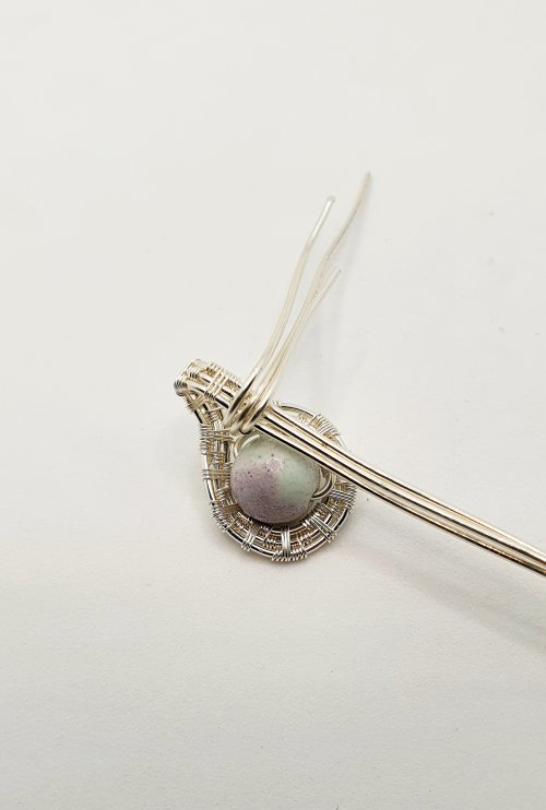 Natalie Patten's Woven Wire Pendant and Earrings Set - , Wire Weaving, Weaving, Wire Weaving, Weaving Wire, woven wire pendant and earring set