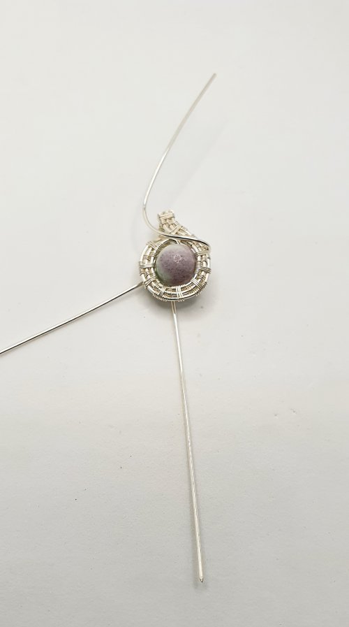 Natalie Patten's Woven Wire Pendant and Earrings Set - , Wire Weaving, Weaving, Wire Weaving, Weaving Wire, woven wire pendant and earring set