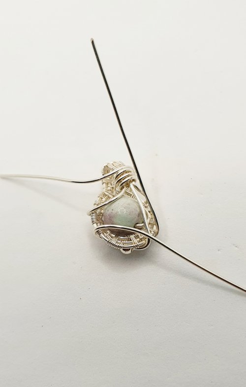 Natalie Patten's Woven Wire Pendant and Earrings Set - , Wire Weaving, Weaving, Wire Weaving, Weaving Wire, woven wire pendant and earring set