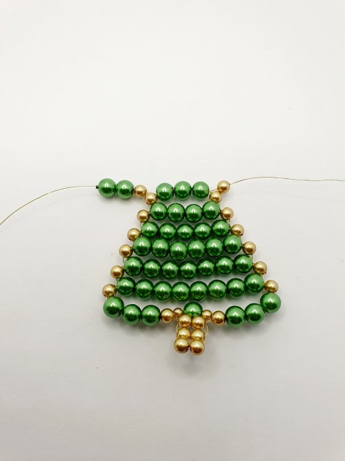 Natalie Patten's Beaded Wire Christmas Tree Ornament - , Holiday Designs, Coiling, Coiling Wire, Wire Coiling, Lashing, Wire Lashing, Wire Wrapping, Wrapping, Wire Wrapping Jewelry, Beads, wire beaded Christmas tree ornament
