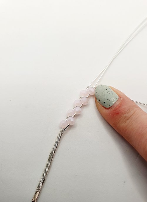 Natalie Patten's Adjustable Beaded Wire Bracelet - , Contemporary Wire Jewelry, Lashing, Wire Lashing, Wire Wrapping, Wrapping, Wire Wrapping Jewelry, adjustable beaded wire bracelet
