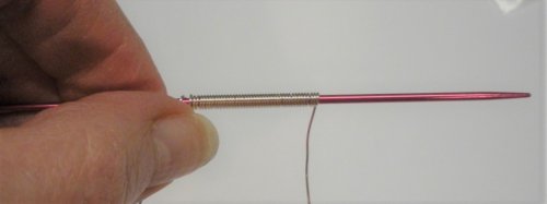 Judy Larson's Coiled, Beaded Slide - , Contemporary Wire Jewelry, Coiling, Coiling Wire, Wire Coiling, coiled beaded slide