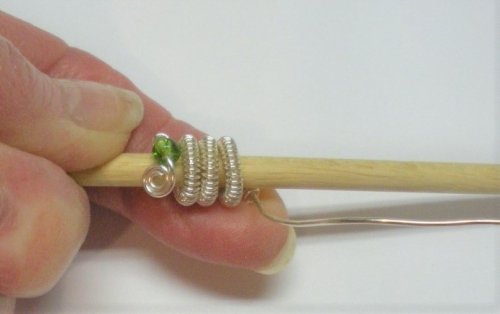 Judy Larson's Coiled, Beaded Slide - , Contemporary Wire Jewelry, Coiling, Coiling Wire, Wire Coiling, coiled beaded slide