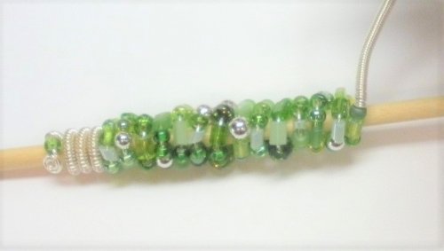 Judy Larson's Coiled, Beaded Slide - , Contemporary Wire Jewelry, Coiling, Coiling Wire, Wire Coiling, coiled beaded slide