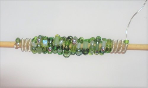 Judy Larson's Coiled, Beaded Slide - , Contemporary Wire Jewelry, Coiling, Coiling Wire, Wire Coiling, coiled beaded slide