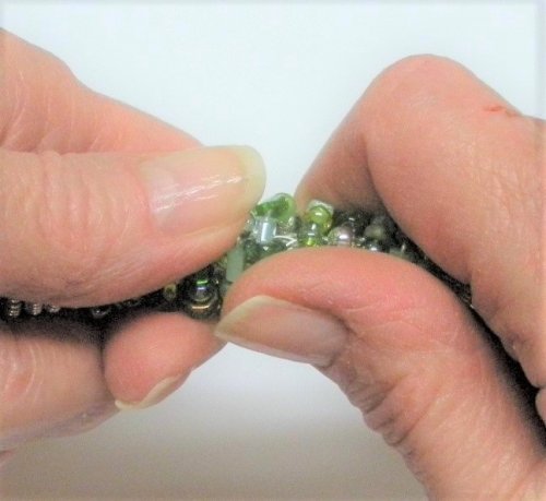 Judy Larson's Coiled, Beaded Slide - , Contemporary Wire Jewelry, Coiling, Coiling Wire, Wire Coiling, coiled beaded slide