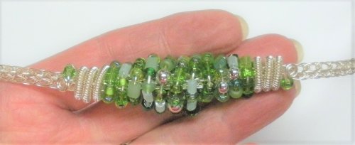 Judy Larson's Coiled, Beaded Slide - , Contemporary Wire Jewelry, Coiling, Coiling Wire, Wire Coiling, coiled beaded slide
