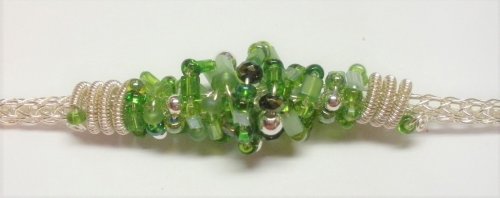Judy Larson's Coiled, Beaded Slide - , Contemporary Wire Jewelry, Coiling, Coiling Wire, Wire Coiling, coiled beaded slide