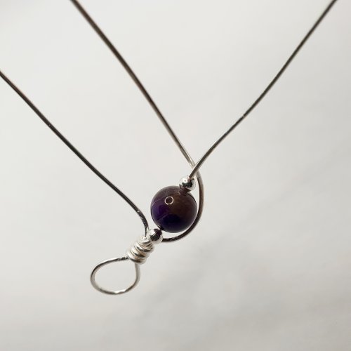 Natalie Patten's Gemstone and Spacer Bead Bangle - , Contemporary Wire Jewelry, Wire Wrapping, Wrapping, Wire Wrapping Jewelry, Beads, , curve one wire around the bead