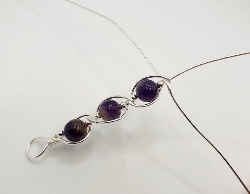 Natalie Patten's Gemstone and Spacer Bead Bangle - , Contemporary Wire Jewelry, Wire Wrapping, Wrapping, Wire Wrapping Jewelry, Beads, , continue this pattern until you reach the desired length