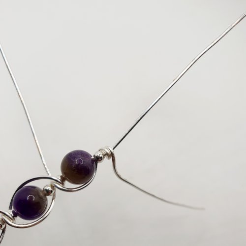 Natalie Patten's Gemstone and Spacer Bead Bangle - , Contemporary Wire Jewelry, Wire Wrapping, Wrapping, Wire Wrapping Jewelry, Beads, , wrap to secure all the beads