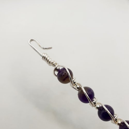 Natalie Patten's Gemstone and Spacer Bead Bangle - , Contemporary Wire Jewelry, Wire Wrapping, Wrapping, Wire Wrapping Jewelry, Beads, , you've created a hook